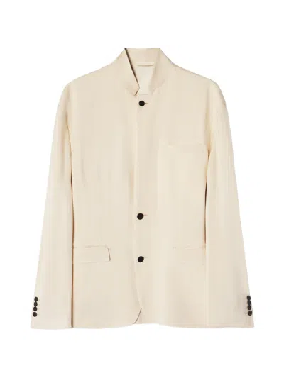 Lanvin Button-fastening Blazer In Neutral