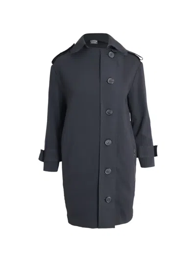 Pre-owned Lanvin Button-front Trench Coat In Black