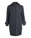 Lanvin Button-front Trench Coat In Black Polyester In Gray