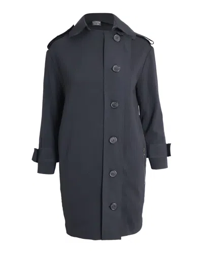 Lanvin Button-front Trench Coat In Black Polyester In Gray