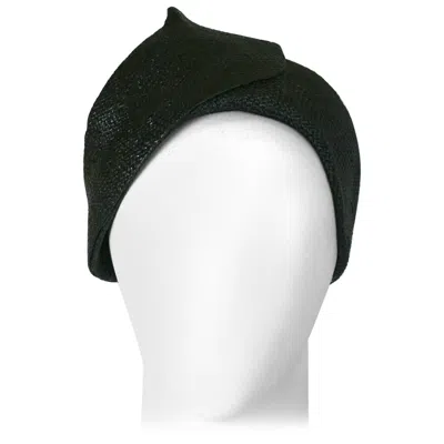 Pre-owned Lanvin By Claude Montana Haute Couture Straw Cloche Hat In Gray