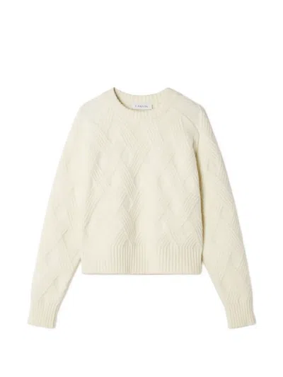 Lanvin Cable-knit Wool Sweater In White