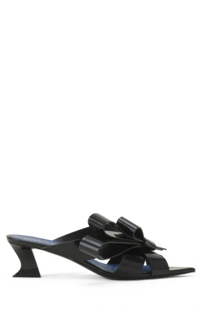 Lanvin Cadeau Leather Mules With Heel In Black