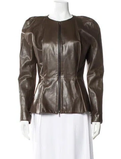 Pre-owned Lanvin Calf Leather Jacket In Brown