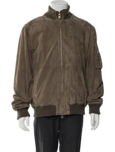 Pre-owned Lanvin Calfskin Bomber Jacket In Green