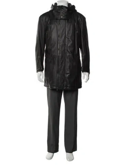 Pre-owned Lanvin Calfskin Jacket In Black