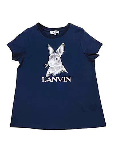 Lanvin Kids' Blue T-shirt With Printing