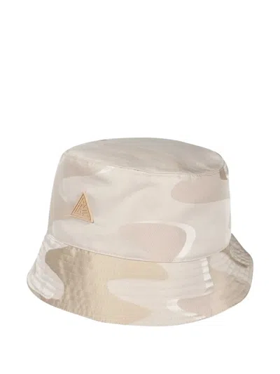 Pre-owned Lanvin Camo-print Reversible Bucket Hat In Neutral