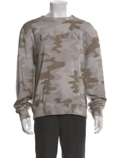 Pre-owned Lanvin Camouflage Print Crew Neck Sweatshirt In Neutral