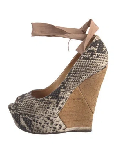 Pre-owned Lanvin Canvas Animal Print Espadrilles In Neutral
