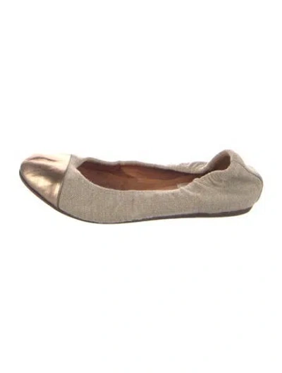 Pre-owned Lanvin Canvas Ballet Flats In Neutral