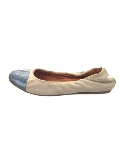 Pre-owned Lanvin Canvas Printed Ballet Flats In Neutral