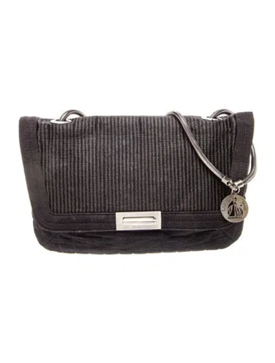 Pre-owned Lanvin Canvas Shoulder Bag In Black