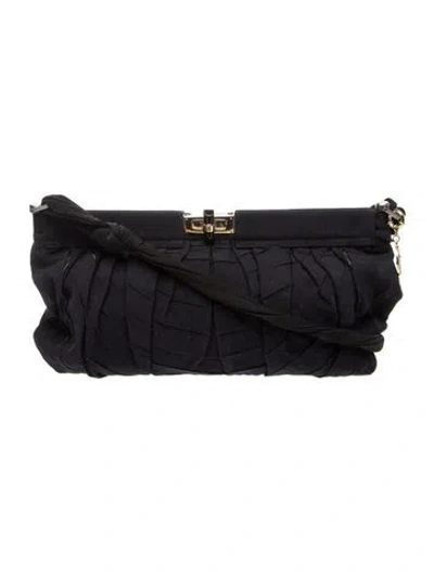 Pre-owned Lanvin Canvas Shoulder Bag In Black