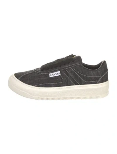 Pre-owned Lanvin Canvas Sneakers In Black