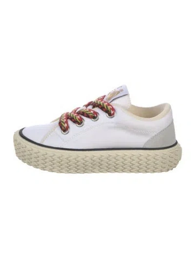 Pre-owned Lanvin Canvas Sneakers In White