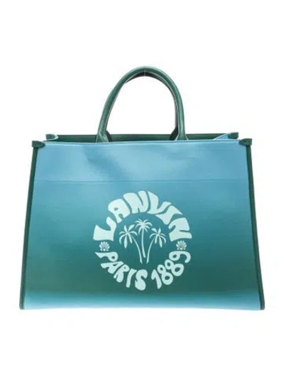 Pre-owned Lanvin Canvas Top Handle Bag In Blue