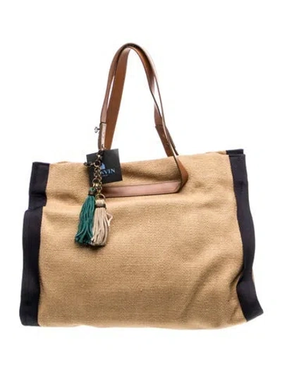 Pre-owned Lanvin Canvas Tote In Brown