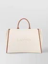 LANVIN CANVAS TOTE LEATHER ACCENTS