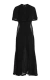 Lanvin Cape-detailed Lace Maxi Dress In Black
