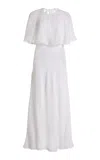Lanvin Cape-detailed Lace Maxi Dress In White