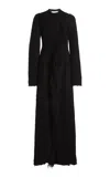 Lanvin Cape-sleeve Woven Coat In Black