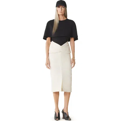 Lanvin Cape T-shirt In Cotton And Silk In Black