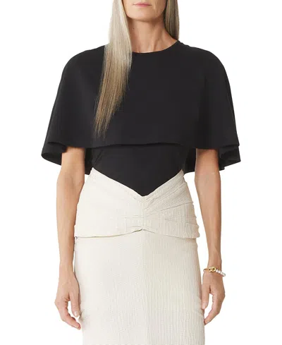 Lanvin Cape T-shirt In Cotton And Silk In Black