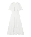 Lanvin Cape-effect Open-knit And Jersey Midi Dress In White
