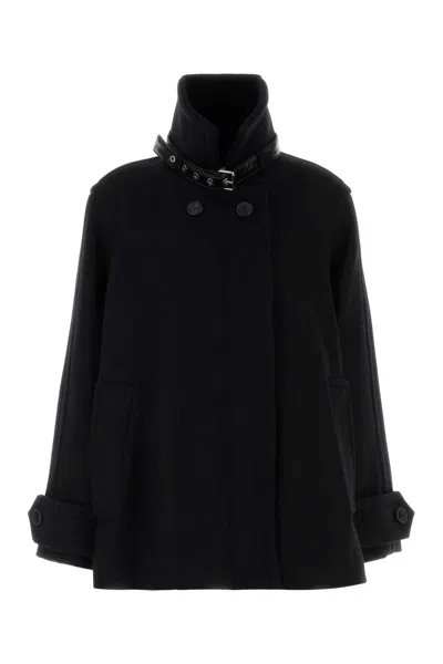 Lanvin Cappotto Corto Con Collo Alto In Black