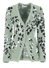 Lanvin Floral Pattern Buttoned Cardigan In Green
