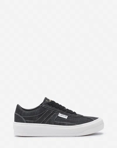 Lanvin Denim Sneakers In Black/white