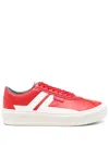 Lanvin Low Top Sneakers With White Accents In Red