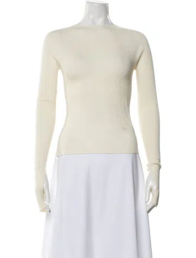 Pre-owned Lanvin Cashmere Bateau Neckline Sweater W/ Tags In Neutral