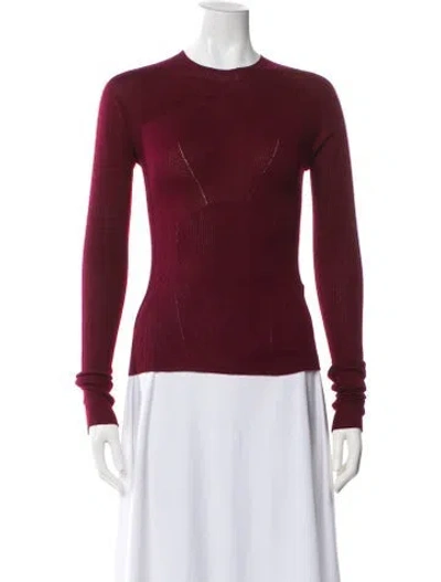 Pre-owned Lanvin Cashmere Crew Neck Sweater In Burgundy