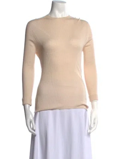 Pre-owned Lanvin Cashmere Crew Neck Top In Neutrals