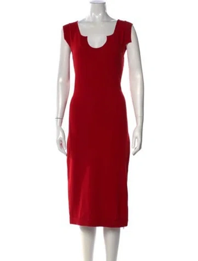 Pre-owned Lanvin Cashmere Knee-length Dress In Red