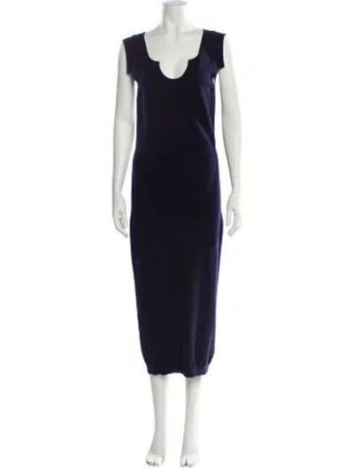 Pre-owned Lanvin Cashmere Long Dress In Blue