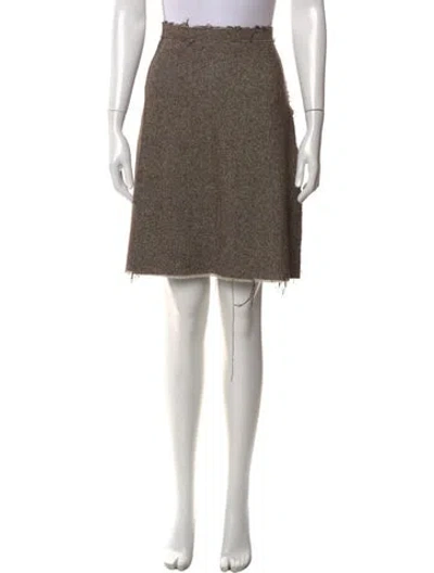 Pre-owned Lanvin Cashmere Mini Skirt In Brown
