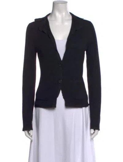 Pre-owned Lanvin Cashmere Open Front Sweater In Black