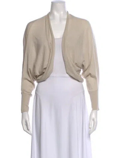 Pre-owned Lanvin Cashmere Open Front Sweater In Neutral