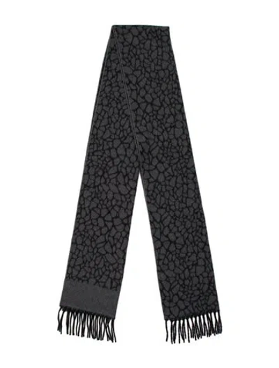 Pre-owned Lanvin Cashmere Printed Scarf In Black