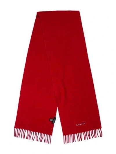 Pre-owned Lanvin Cashmere Scarf In Red