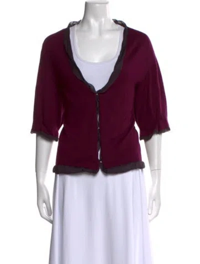 Pre-owned Lanvin Cashmere Scoop Neck Sweater In Burgundy