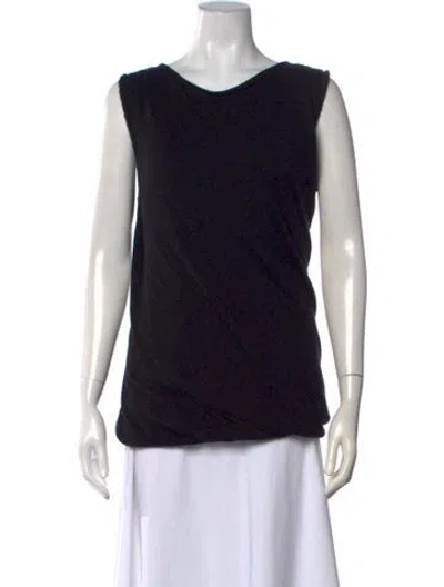 Pre-owned Lanvin Cashmere Scoop Neck Top In Black