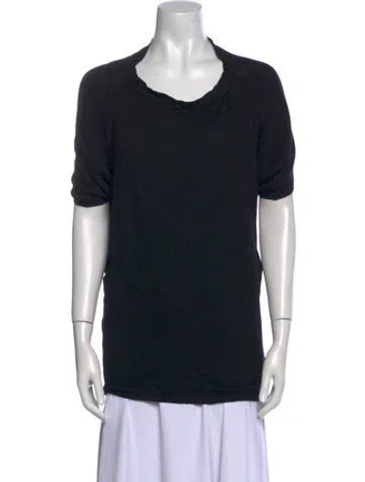 Pre-owned Lanvin Cashmere Square Neckline Sweater In Black