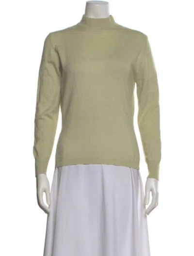 Pre-owned Lanvin Cashmere Turtleneck Sweater In Green