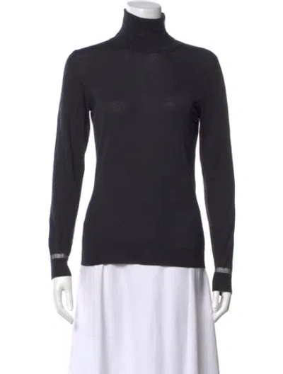 Pre-owned Lanvin Cashmere Turtleneck Top In Black