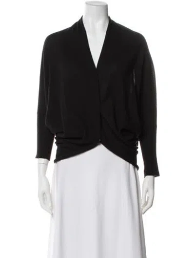 Pre-owned Lanvin Cashmere V-neck Sweater In Black