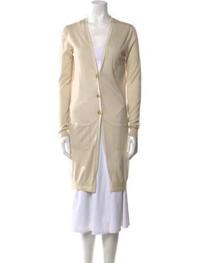 Pre-owned Lanvin Cashmere V-neck Tunic In Neutral
